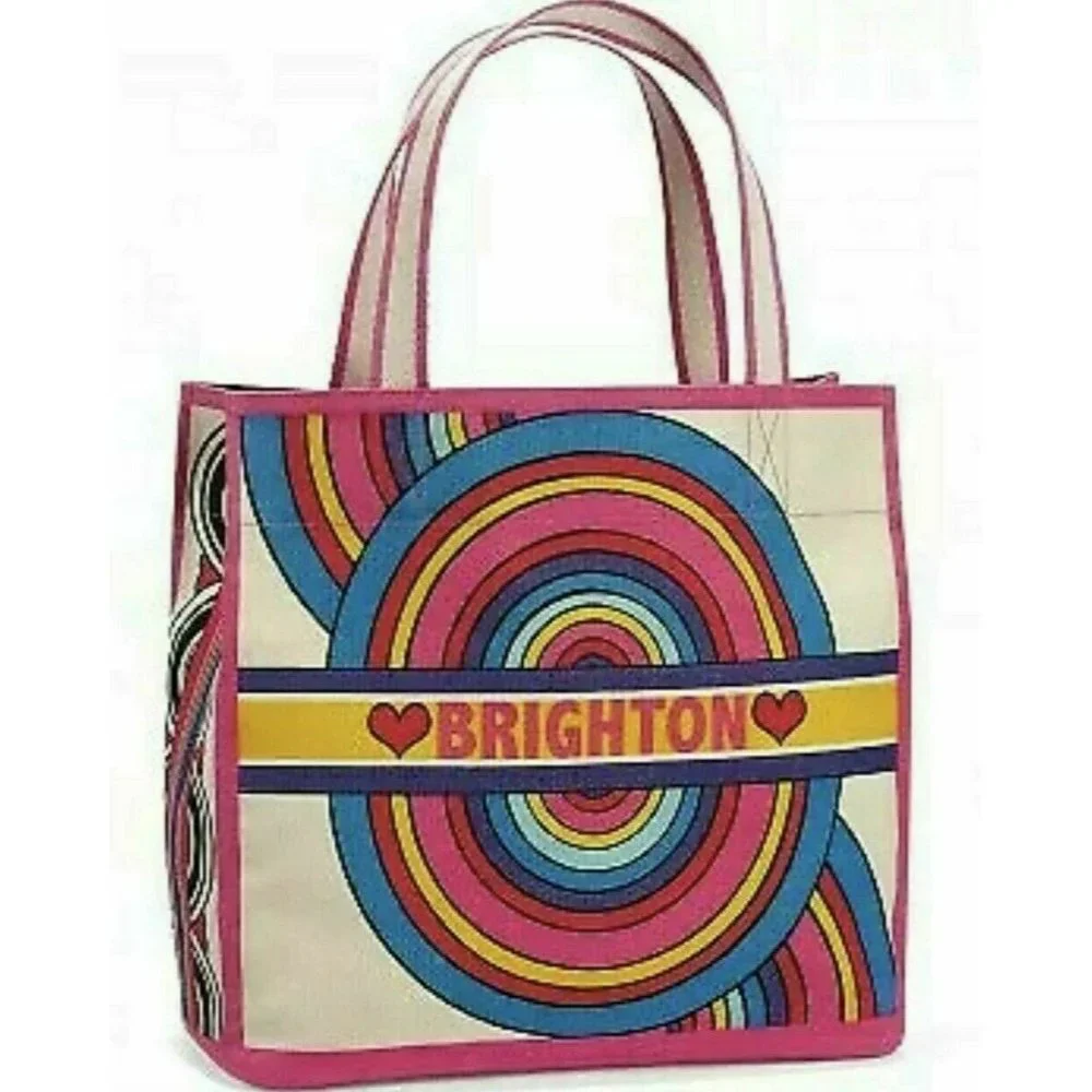 Brighton RAINBOW BRIGHT NWT Heavy Canvas Tote - Picture 2 of 2